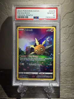PSA 10 Solrock GG15 Crown Zenith Full Art GEM MINT Pokemon - Image 1