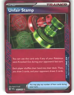 Unfair Stamp 165/167 ACE SPEC Rare Twilight Masquerade Pokemon Holo Near Mint - Image 1