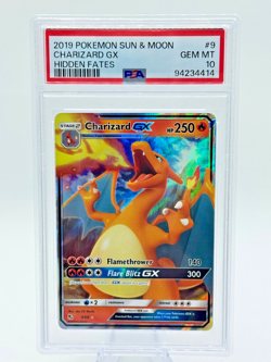 2019 HOLO POKEMON SUN & MOON HIDDEN FATES #9 CHARIZARD GX PSA 10 - Image 1