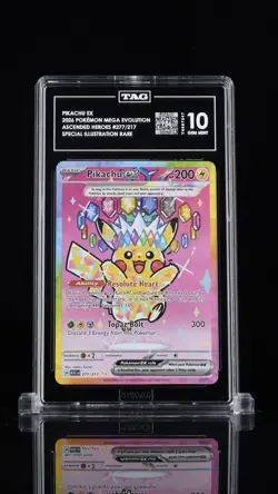 1/3 TAG 10 Pikachu EX SIR 277/217 Ascended Heroes English Pokemon LOW POP PSA - Image 1