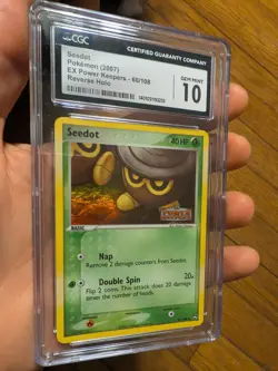 (TOP POP 8) CGC 10 GEM MINT EX Power Keepers 60/108 Seedot Pokemon Stamped Holo - Image 2