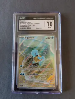 CGC 10 Pokemon 151 SQUIRTLE Illustration Rare #170 ADDITIONAL INK ERROR GEM MINT - Image 1