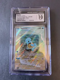 CGC 10 Pokemon 151 SQUIRTLE Illustration Rare #170 ADDITIONAL INK ERROR GEM MINT - Image 2