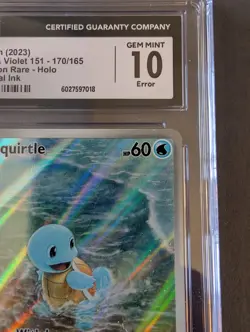 CGC 10 Pokemon 151 SQUIRTLE Illustration Rare #170 ADDITIONAL INK ERROR GEM MINT - Image 4