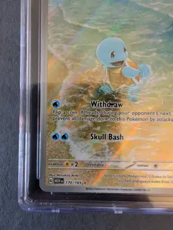 CGC 10 Pokemon 151 SQUIRTLE Illustration Rare #170 ADDITIONAL INK ERROR GEM MINT - Image 5