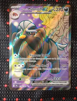 Pokemon TCG Arven's Mabosstiff EX #218/182 Sv10: Destined Rivals NM - Image 1