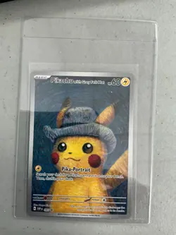 TCG Pokemon Van Gogh Pikachu with Grey Felt Hat - Image 1