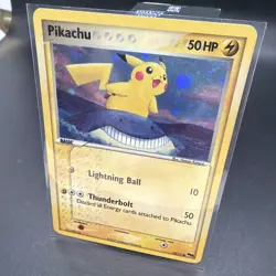 2007 Pokemon POP Series 5 Pikachu 12/17 Holo Inverted Back Error Swirl - Image 2