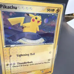 2007 Pokemon POP Series 5 Pikachu 12/17 Holo Inverted Back Error Swirl - Image 5