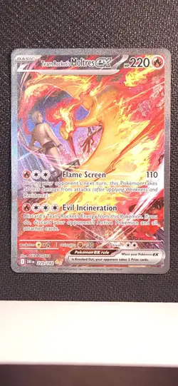 Pokemon Team Rocket's Moltres EX Special Illustration Rare Holo 229/182 NM - Image 1