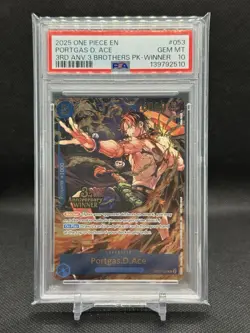 One Piece CCG Portgas.D.Ace 3rd ANV 3 Brothers Pk. Winner OP07-053 PSA 10 - Image 1