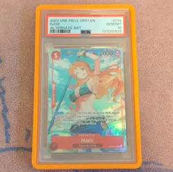 One Piece Romance Dawn Nami OP01-016 Alternate Art Holo Alpha PSA 10 - Image 1