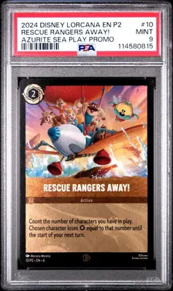 2024 DISNEY LORCANA EN P2-PROMO #10 RESCUE RANGERS AWAY! PSA 9 - Image 1