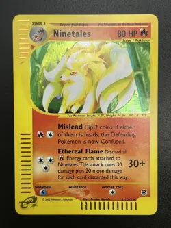NINETALES Pokemon Card - WOTC - Expedition Base Set - 21/165 - HOLO - NM (A) - Image 2