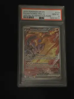 Pokemon TCG Team Rockets Moltres EX Destined Rivals Card 229/182 Gem MT PSA 10 - Image 1