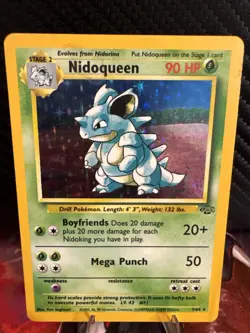 Nidoqueen 7/64 Jungle Holo MP WOTC 1999 Pokemon Card (Crease/Dent) - Image 1