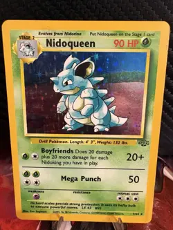 Nidoqueen 7/64 Jungle Holo MP WOTC 1999 Pokemon Card (Crease/Dent) - Image 2