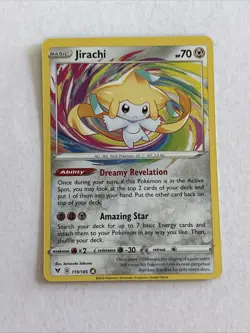 Pokemon Jirachi Amazing Rare Holo 119/185 Swsh04 Vivid Voltage English Card - Image 1