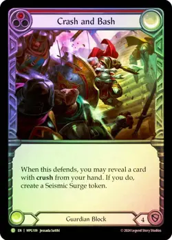 FAB RAINBOW FOIL Crash and Bash (Red) - Mastery Pack Guardian Card # 109 - Image 1