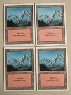 Mountain x4 Set - #303 V 3 MTG - REVISED (3rd) - ENGLISCH - ©1994 Mint common - Image 1