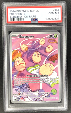 2024 Pokemon S&V Surging Sparks Exeggcute FA Full art Holo PSA 10 192/191 - Image 1