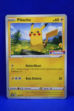 Pokemon Promo Stamped Indomaret Indonesia 240/S-P Pikachu 2021 indonesian - Image 1