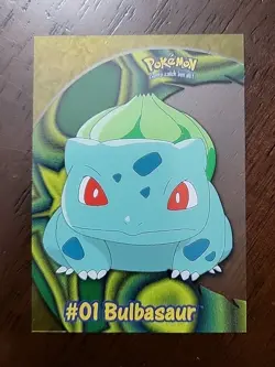 NM! Bulbasaur #01 PC2 Topps TV Animation Clear Blue Logo Pokemon Card - Image 1