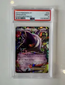 2014 Pokemon XY Gengar EX Holo Phantom Forces 34/119 PSA 9 Mint - Image 1