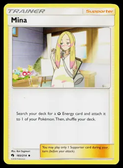 Mina 183/214 Uncommon Lost Thunder Pokemon LP - Image 1