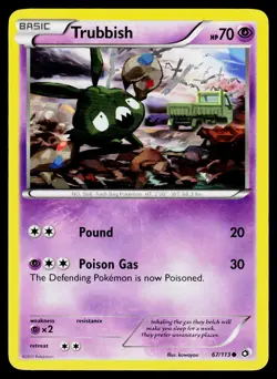 Trubbish 67/113 Common Legendary Treasures Pokemon LP - Image 1