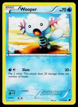 Wooper 21/116 Common Plasma Freeze Pokemon LP - Image 1