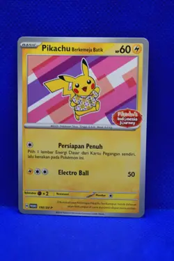 Pokemon Promo Indonesia Pikachu Rosa Batik 190/SV-P Stamped Indonesia Journey - Image 1