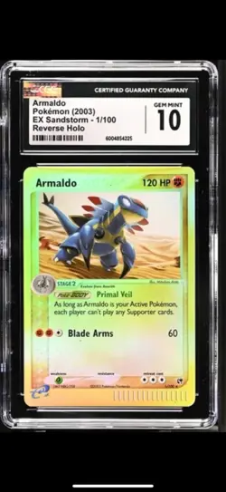 CGC 10 Armaldo 1/100 Pokemon (2006) EX Sandstorm Reverse Holo - Image 1