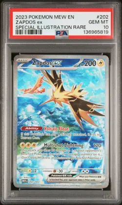 2023 POKEMON MEW EN-151 SPECIAL ILLUSTRATION RARE #202 ZAPDOS EX PSA 10 - Image 1