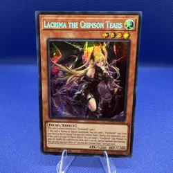 YUGIOH - LACRIMA THE CRIMSON TEARS PRISMATIC SECRET RARE MP25 -EN100 1ST ED NM - Image 1