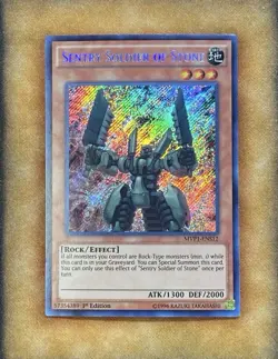 Yugioh Sentry Soldier of Stone MVP1-ENS12 Secret Rare 1st Ed NM - Image 1