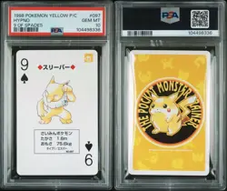 PSA 10 GEM MINT Pokemon Yellow Playing Card - Hypno 9 of Spades (POP 1) - Image 1