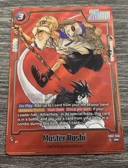 Dragon Ball Super Card Game Master Roshi SB01-050 Rare Foil Alt Art 25000 Power - Image 1