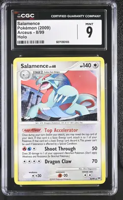 CGC 9 MINT Salamence 2009 Arceus 8/99 Holo Pokemon Card - Image 1