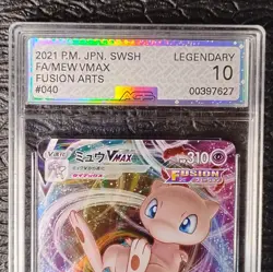 Pokemon TCG Mew VMAX 040/100 S8: Fusion Arts JPN Full Art Holo AGS Legendary 10 - Image 2