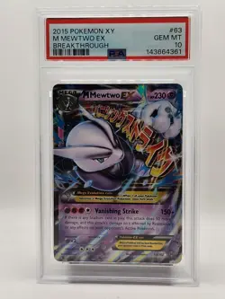 2015 Pokemon M Mewtwo EX Breakthrough XY #63 PSA 10 GEM MINT - Image 1