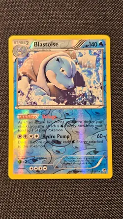 Pokemon Blastoise 16/101 Reverse Holo Rare Plasma Blast Pokemon Card - LP/NM - Image 2