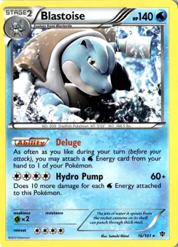 2013 Plasma Blast Blastoise 16/101 Holo Rare NM Pokemon TCG - Image 1