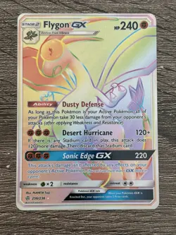 Pokemon Flygon GX Rainbow Rare Full Art Holo 256/236 Sm-Cosmic Eclipse HP240 - Image 1