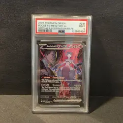 Pokemon Team Rocket's Mewtwo ex 231/182 Sv10 SIR Holo EX English - Image 1