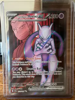 Pokemon Team Rocket's Mewtwo Ex 213/182 Sv10 Destined Rivals Ultra Rare EX - Image 1