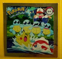 PIKACHU SQUIRTLE ASH 1999 POKEMON ARTBOX SERIES 1 Rare Gold Foil ANIME STICKER - Image 1