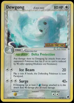 Dewgong 15/101 Pokemon TCG Dragon Frontiers Reverse Holo Rare Stamped - Image 1