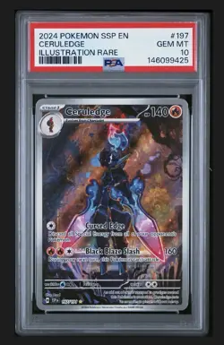 2024 POKEMON SSP EN-SURGING SPARKS ILLUSTRATION RARE #197 CERULEDGE PSA 10 - Image 1