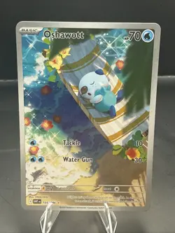 Pokemon Oshawott 105/086 Illustration Rare Sv White Flare WHT Holo Pokemon - Image 1